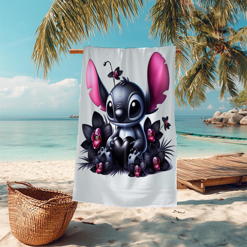 1Pc Lilo Stitch Tropical Adventure Beach Towel Microfiber Beach Towel Thin Absorbent For Beach Swimming Yoga Bath Sports 091784