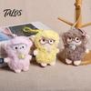 Soft Waxy Plush Pendant Sheep Doll for Bags And Keys, Curly Stuffed Animal Keychain Polyester Fiber with Bow Glasses Accessories, Cute Hanging