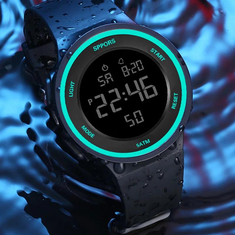 Waterproof Led Watches for Men Outdoor Sports Men Digital Led Quartz Alarm Men Wrist Watch Fashion Electronic Watch New