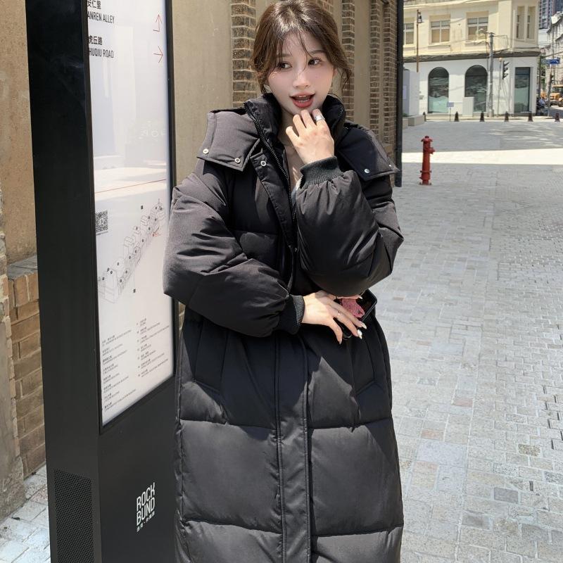 

Зимняя новая куртка большого размера с пуховым хлопковым наполнителем, длинная до колена, женская хлопковая куртка, свободная повседневная хлебная одежда. XL