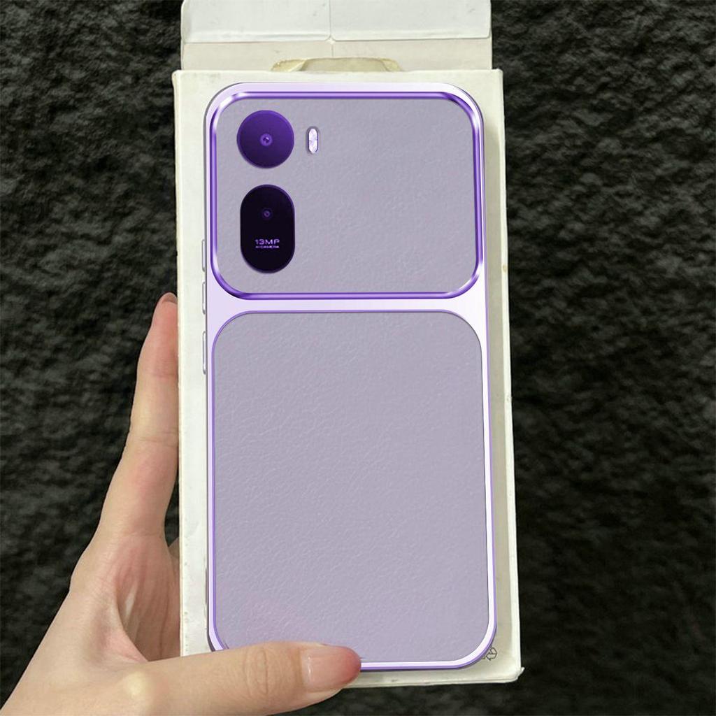 Premium Executive Leather Case for Xiaomi Redmi A7 Pro POCO C81 Large Window Lens Protector Cover