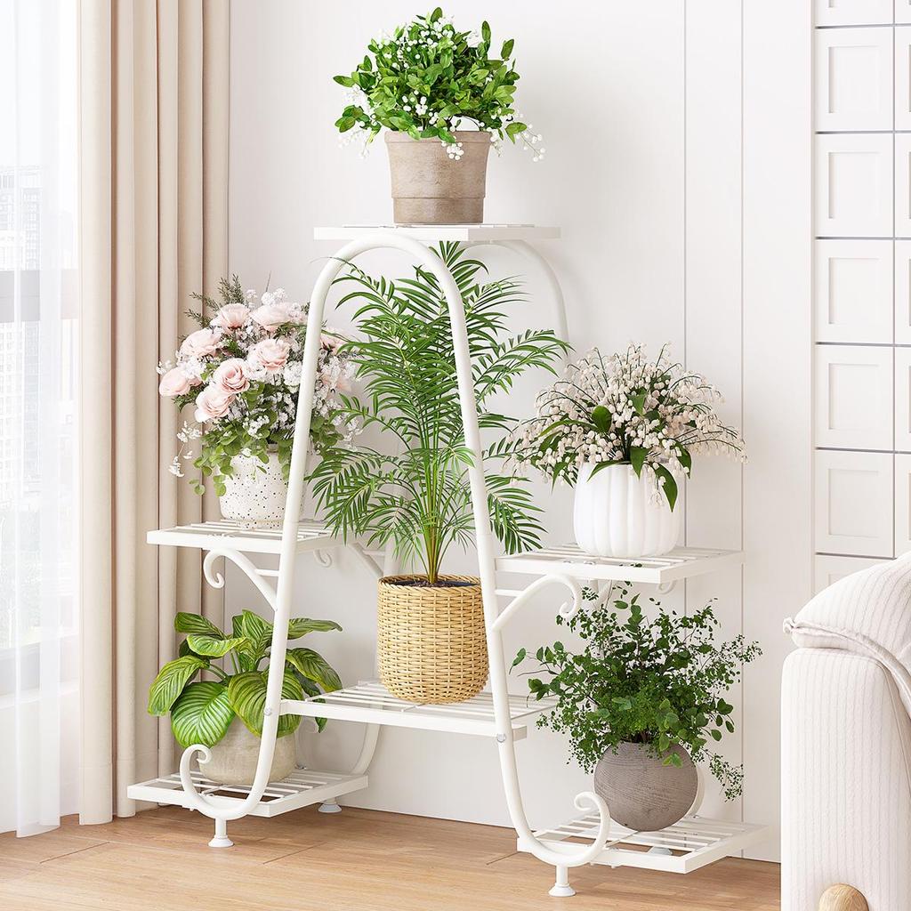 Multi-Layer Floor-Standing Iron Art Flower Shelf for Living Room and Balcony