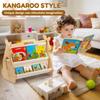 Kids Bookshelf Wooden Montessori Bookshelf with Carry Handle Toddler Picture Book Storage Rack Multi-Layer Storage Bookshelf