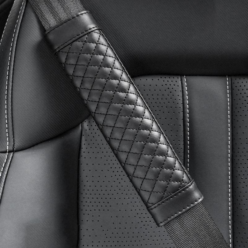 1 PC Leather Car Seat Safety Belt Cover Universal Soft PU Car Seat Belt Case Protector Shoulder Strap Pads Men Car Accessories