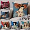 Japanese Fashion N-Neo Ukiyo-E Art Cushion Cover Throw Pillow Cover Hidden Button Durable Polyester Chair Cushion