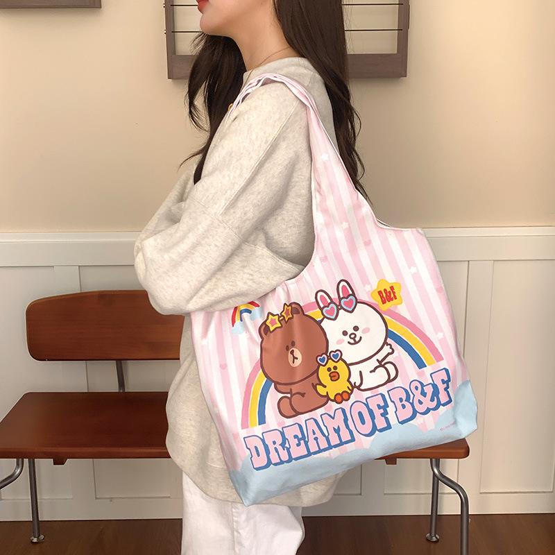 

Плюшевая сумка-тоут в корейском стиле 2025 года - Большая вместимость, студенческая сумка для поездок на работу