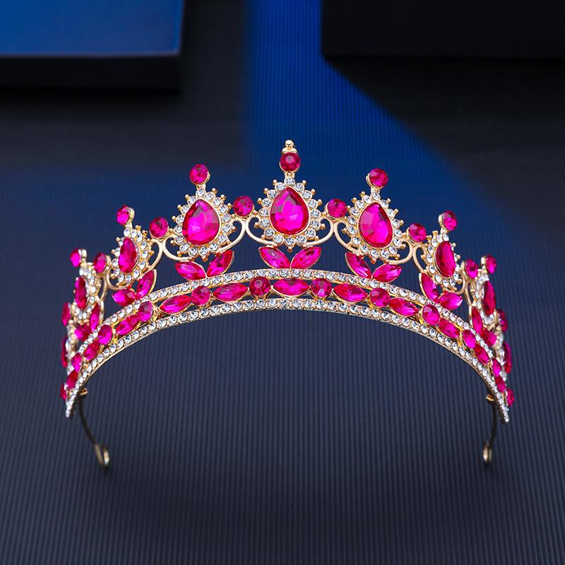 DIEZI 11 Colors New Luxury Princess Crystal Tiara Women Wedding Party Elegant Bridal Bride Rhinestone Crown Hair Accessories