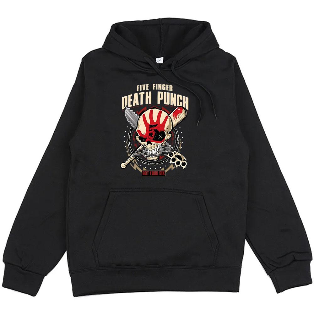 Winter Unisex Streetwear Five Finger Death Punch Hoodies Heavy Mental Style Sweatshirts Casual Men Women