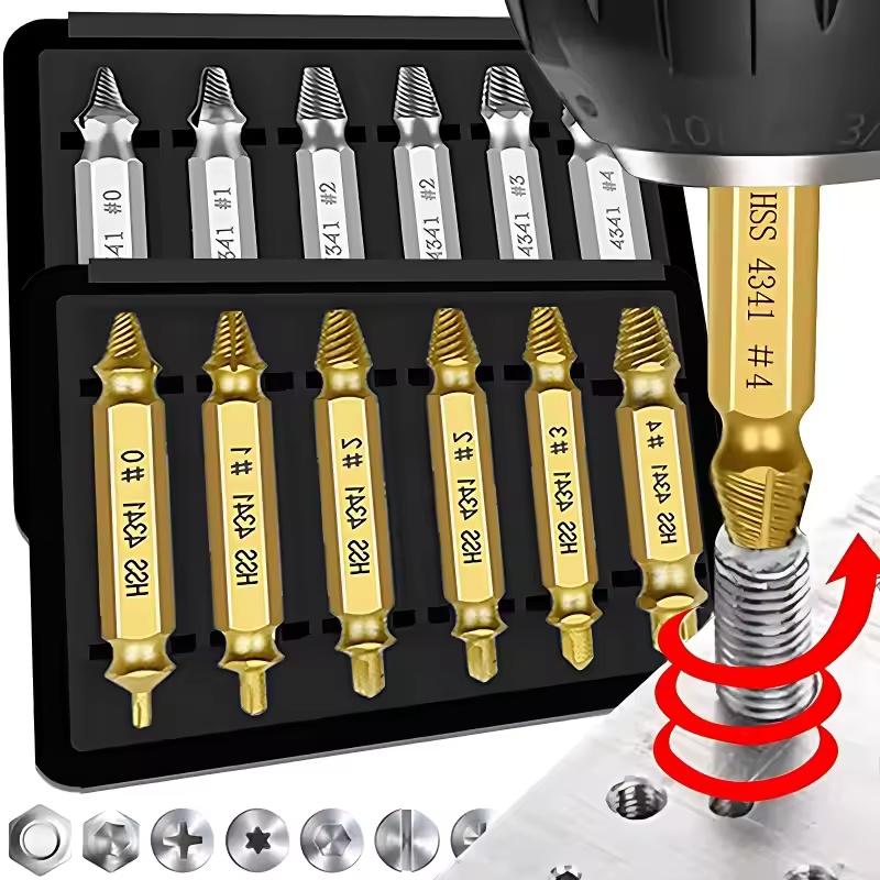 Beschädigter Schraubenausdreher, gebrochener Bolzen, abgezogener Satz, Doppelkopf-Werkzeug, einfaches Herausziehen, Zerlegen, Bolzenschlupfzähne, Abrissentferner