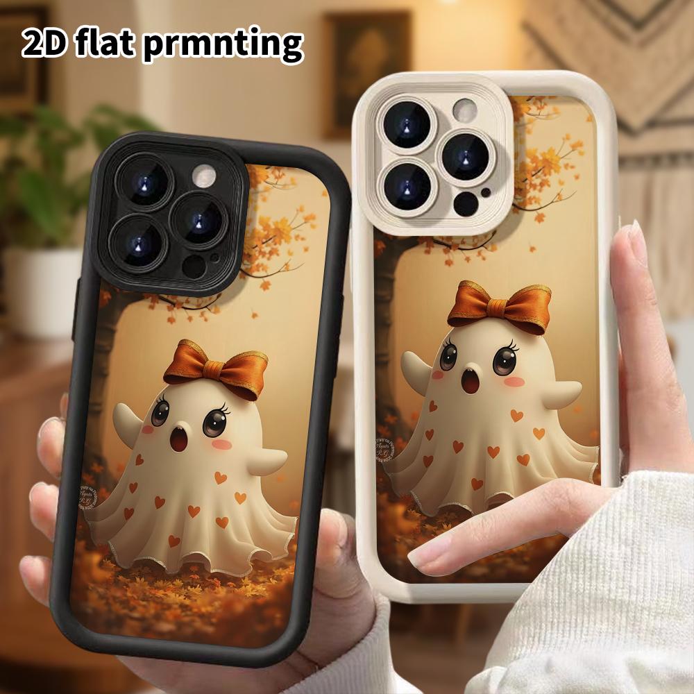 Phone Case: 2D flat, fits iPhone 18 17 16 15 14 13 Pro, gold big bow, perfect Christmas and Halloween holiday gift