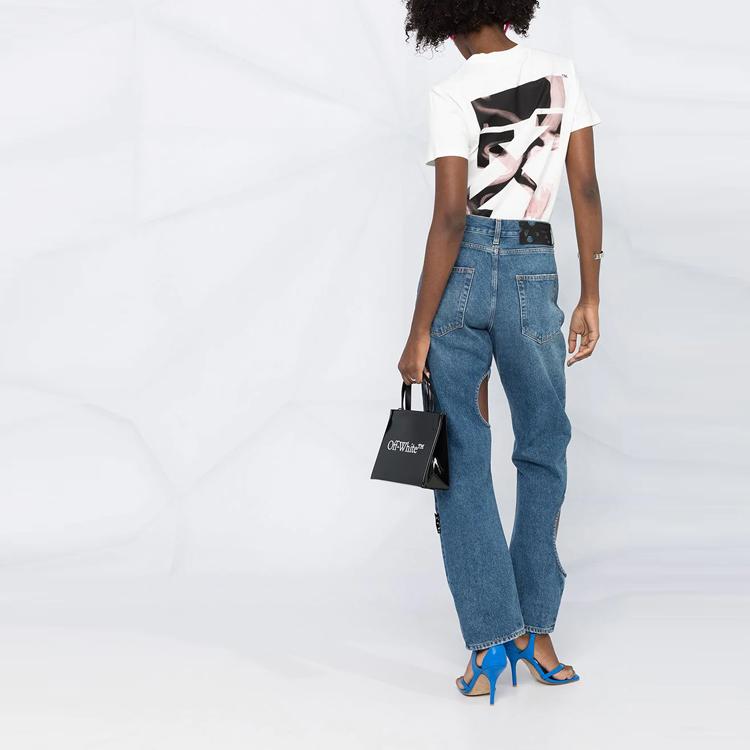 Off-White Arrow Liquid Melt Casual Tee Off White Women Tops OWAA049R21JER0010331