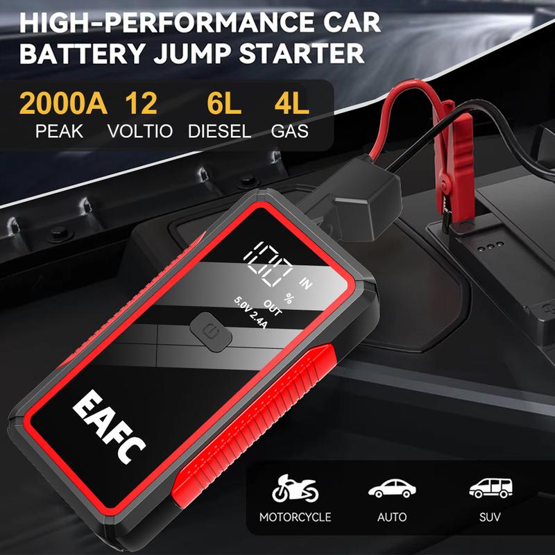 EAFC Jump Starter Power Bank 12V Booster for Car Start 2000A 1000A Battery Quick Charger Portable Auto Starting Device Powerbank