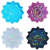 Mandalas Coaster Plaster Silicone Mold DIY Crystal Epoxy Resin Mold Holographic Flower Shape Cup Mat Casting Mold Craft
