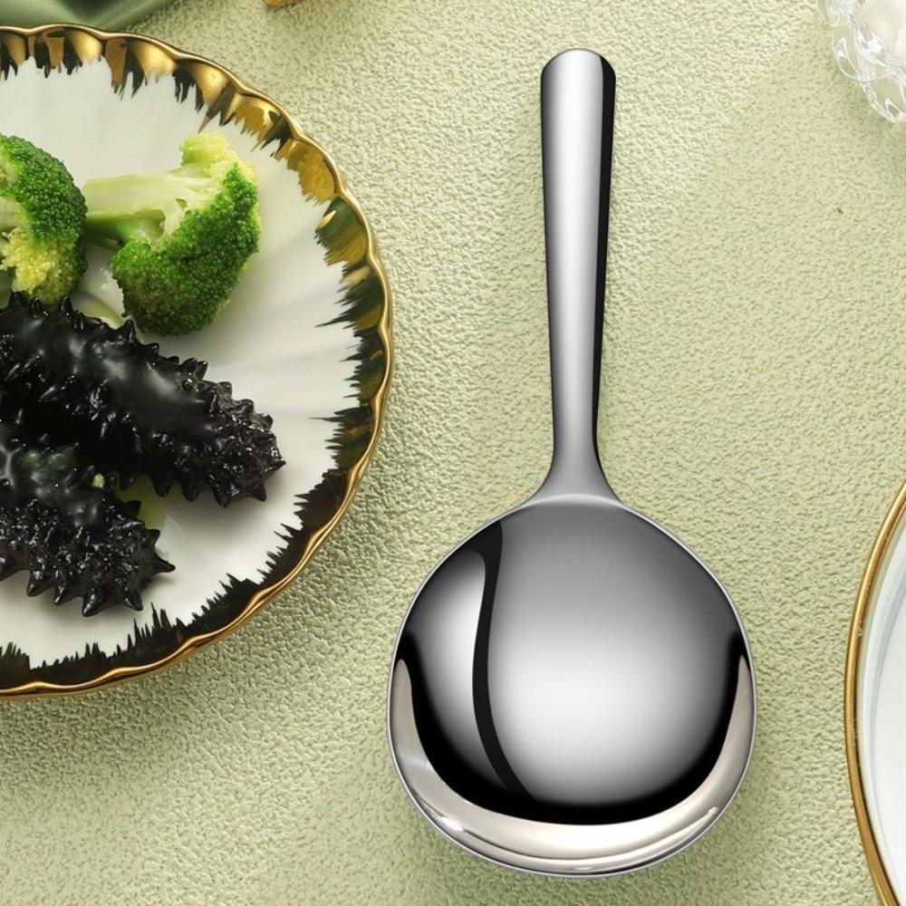 304 Stainless Steel Large Soup Spoon Rust-proof Deepen Communal Spoon Food Grade Simple Big Colander Restaurants