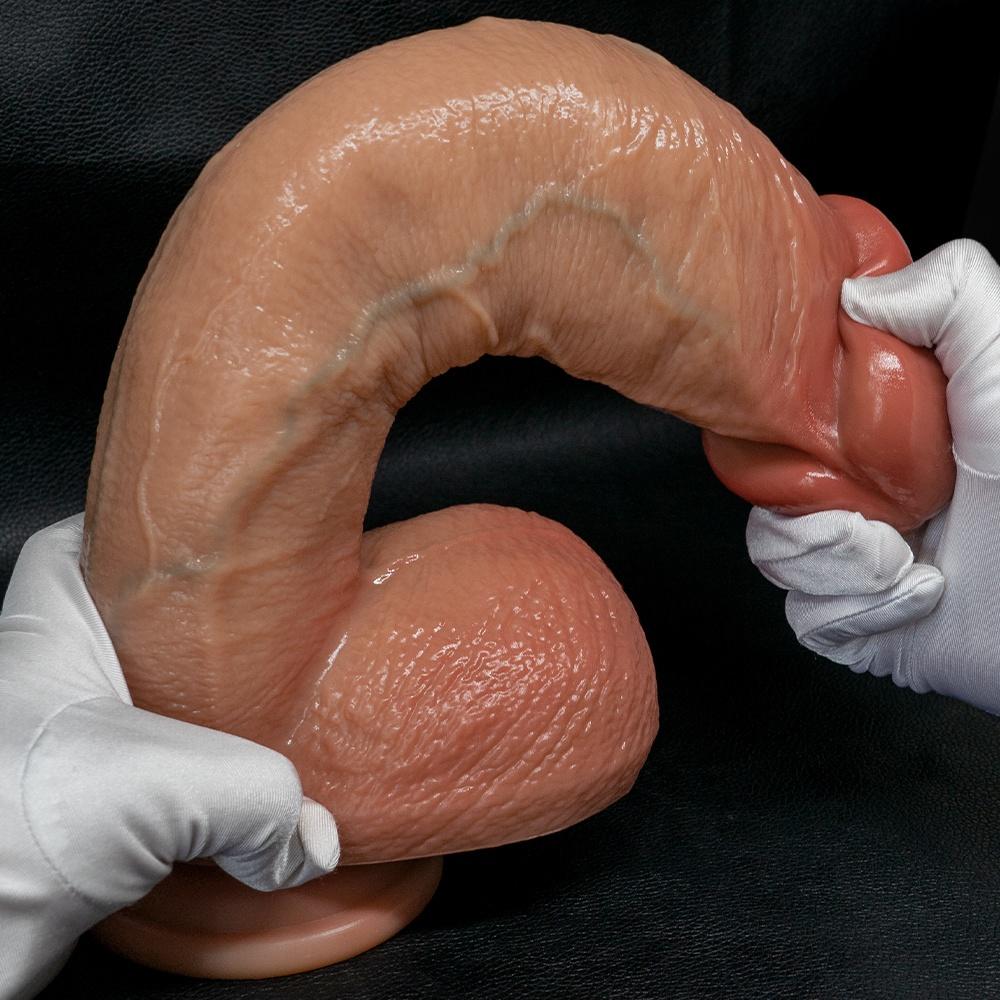 14.17" Thick Long Realistic Dildo, Liquid Silicone Penis Toy with Natural Curve, Soft Skin Feel, Anal & Vaginal Stimulator for Women & Couples