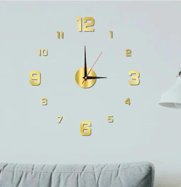 3D Luminous Wall Clock Frameless Acrylic DIY Digital Clock Wall Stickers Mute Clock for Living Room Bedroom Office Wall Decor