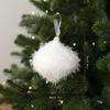 White Christmas Tree Ornament Plush Texture Christmas Hanging Ornament Plush Christmas Ornament