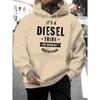 Men's Loose Fit Letter Print Hooded Pullover Sweatshirt