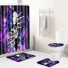 Thriller Skull Print Bathroom Non-Slip Floor Mat Shower Curtain Combination Carpet European And American Style