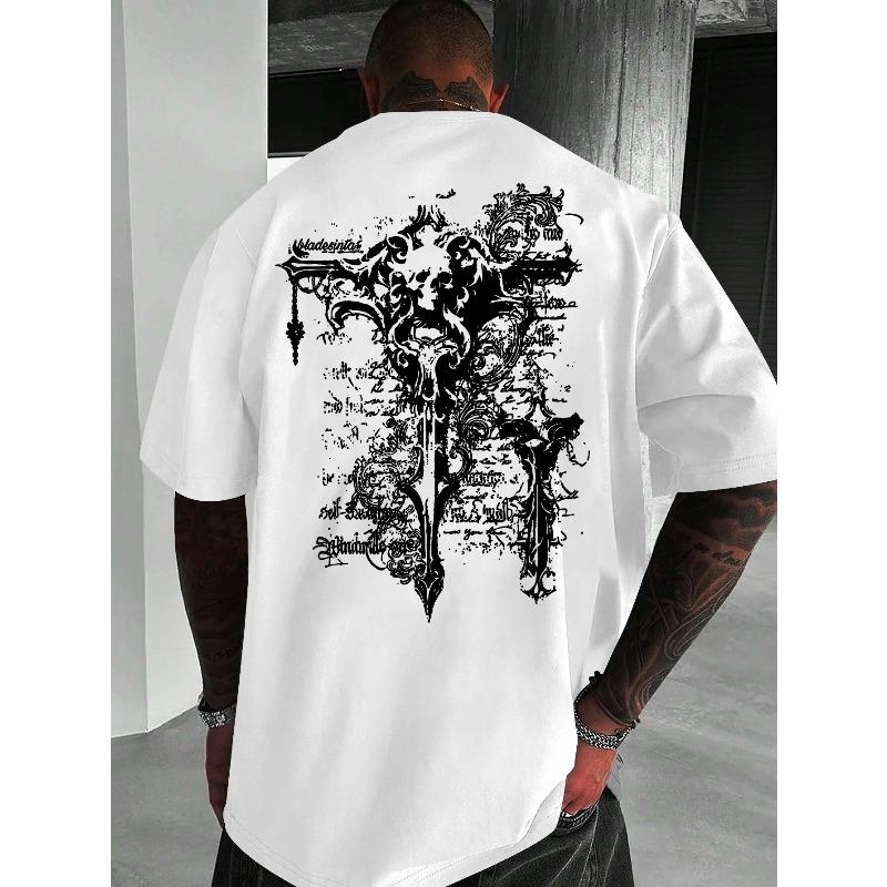 American Street Trend Dark Gothic Men s T-shirt Summer Casual Fashion Unisex T-shirt S