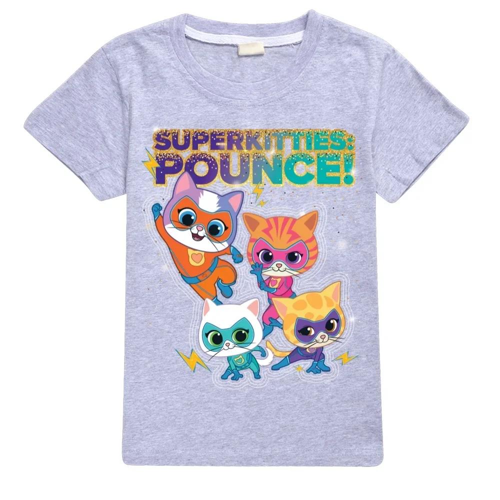 Anime SuperKitties 100 Pure Soft Cotton S Men Women Tee Adults Children Boy Gril Top O Neck Kids Parent Child Cotton Tshirt