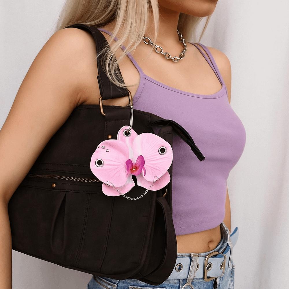 Keyring Phalaenopsis Orchid Keychain Phone Charms Bag Pendant Imitation Flower Pendant Couple Kids