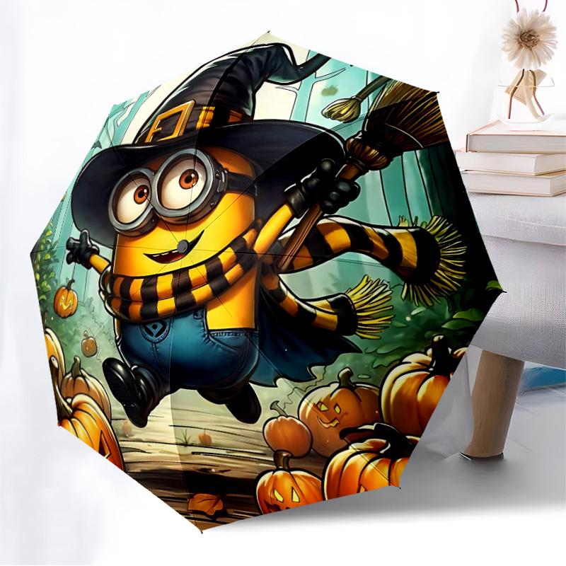 1pc Halloween Minion Automatic Open/Close Umbrella, Lightweight Design for Everyone,Durable Canopy yy251014063