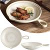 Japanese Style Retro Ceramic Round Plate Single Handle Kiln-changed Plate Tableware Creative Salad Steak Salad Sushi Plate