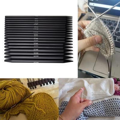 9Pairs Interchangeable Circular Knitting Needle Set with Zippered Case 3.0mm-6.0mm Aluminum Circular Knitting Needle