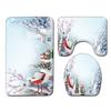 Christmas Bathroom Floor Mat Toilet Three-Piece Set
