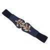 Female Fashion Elastic Thin Waist Cinch Belt Vintage Leaf Versatile Waistband Belt for Dress