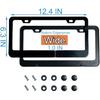 2PCS Matte Black License Plate Frames, 2 Holes Solid Rust-Proof Stainless Steel License Plate Holder, Lengnoyp Universal Car License Plate Cover For