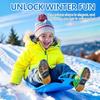 2er Set Sled Bob Blue & Red, Sled with Handle, Durable Snow Slider, Winter Outdoor Sport, Suitable for Kids and Adults, For Unforgettable Winter Days