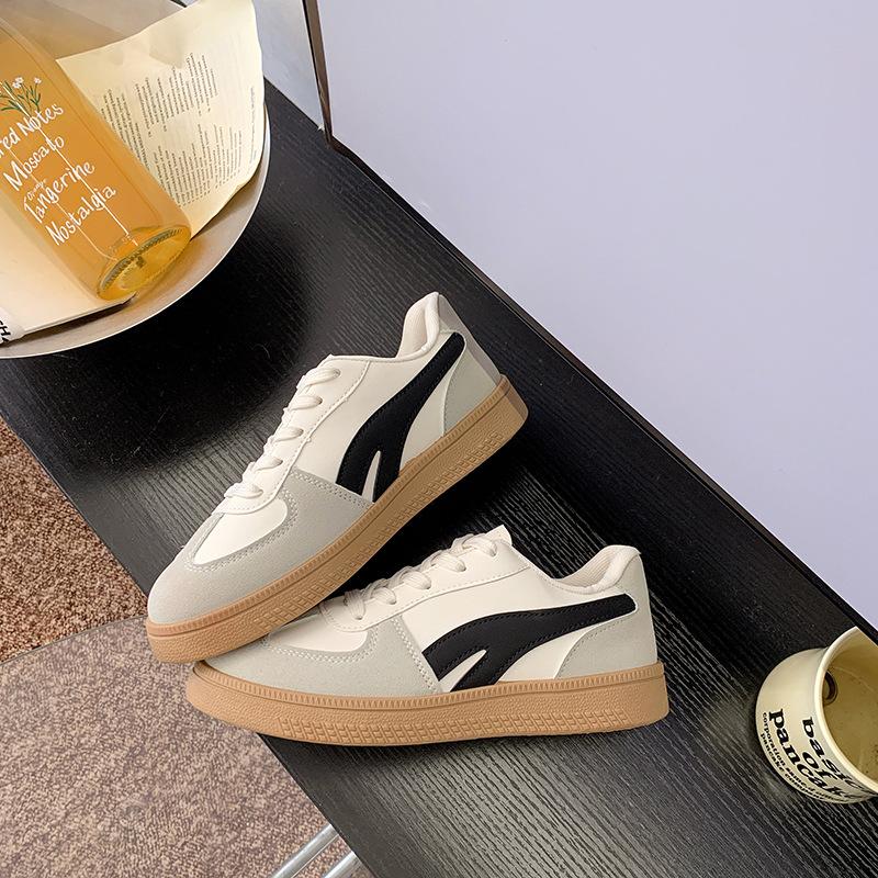 

Женская обувь Dexun 2025 новая весна и осень универсальная плоская повседневная обувь американский ретро классический спортивный стиль на шнуровке маленькие белые туфли 41 чёрный