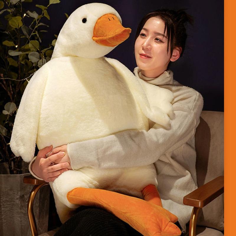 Peluche D'oie Blanche Apparence Douce et Mignonne Poupée en Peluche D'oie Blanche Oreiller Jouets en Peluche D'oie Géante Grande Poupée de Canard Coussin D'oreiller de Couchage en Peluche(1.9m