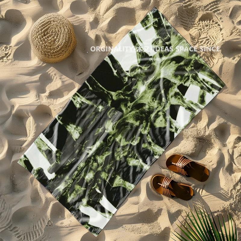Skull Spine Gothic Beach Towel Patterned Sunscreen And Windproof Suitable For Swimming Pool Camping Travel