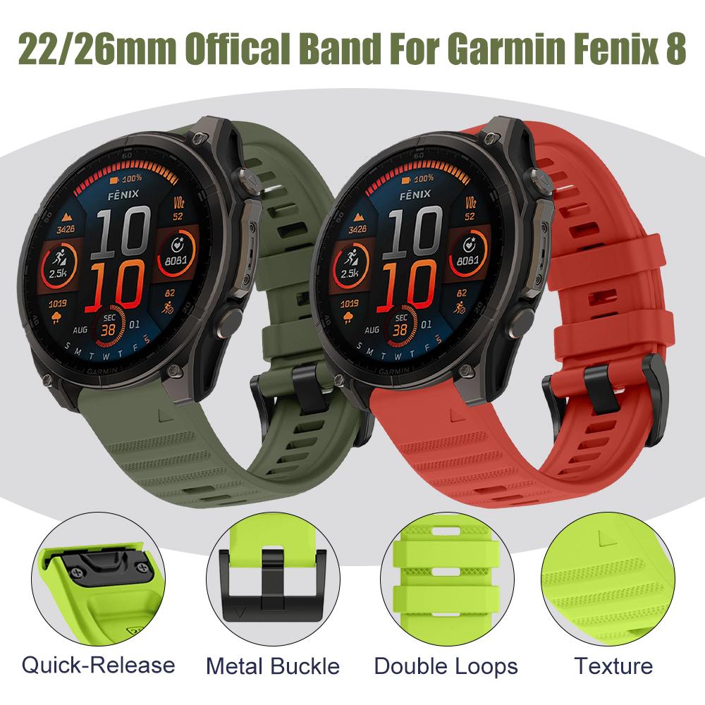 Watch Band for Garmin Fenix 8 E 5x 6x Pro 7x Pro Sapphire Solar, Quickfit Watch Bands for Garmin Enduro Tactix Delta Rubber
