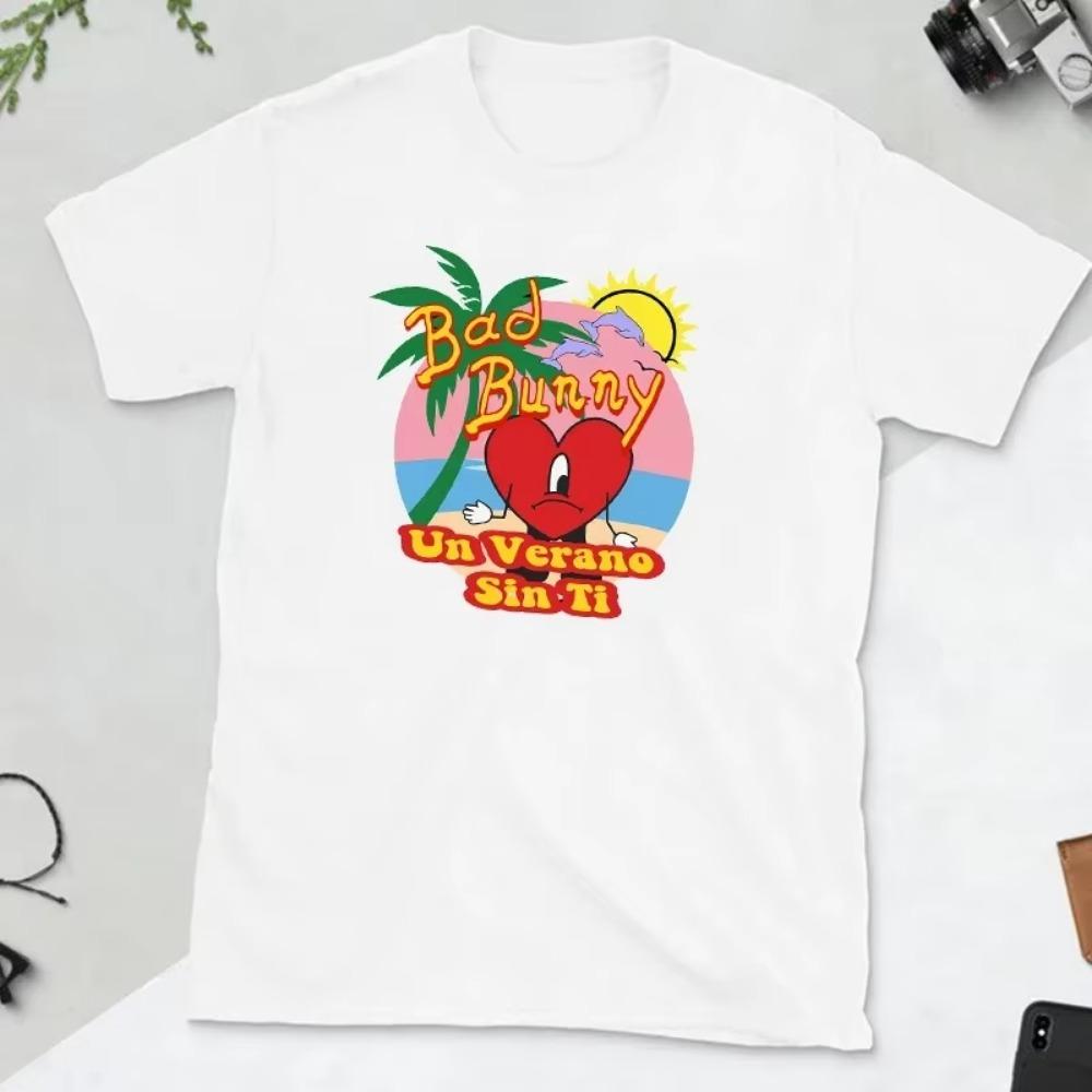 Bad Bunny Un Verano Sin Ti Album T- Shirt Short-sleeved Cute Fashion Summer Tee Men Graphic O-neck Women and Men Tees