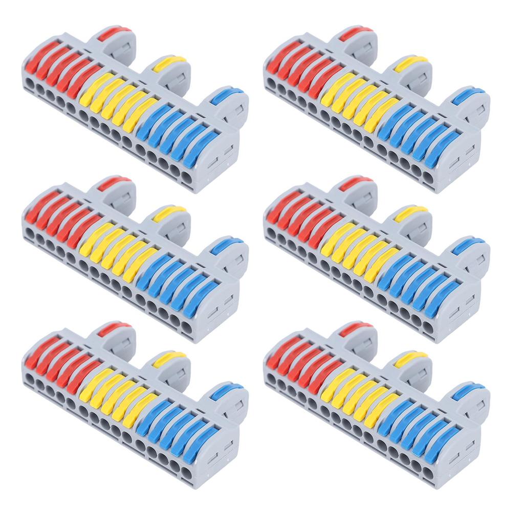 SPL-153 6Pcs Lever Wire  tors Compact Plug in Terminal Push Cable  tion 600V Quick Terminal 32A Wire  tor 3 in 15 Out Lever Nut