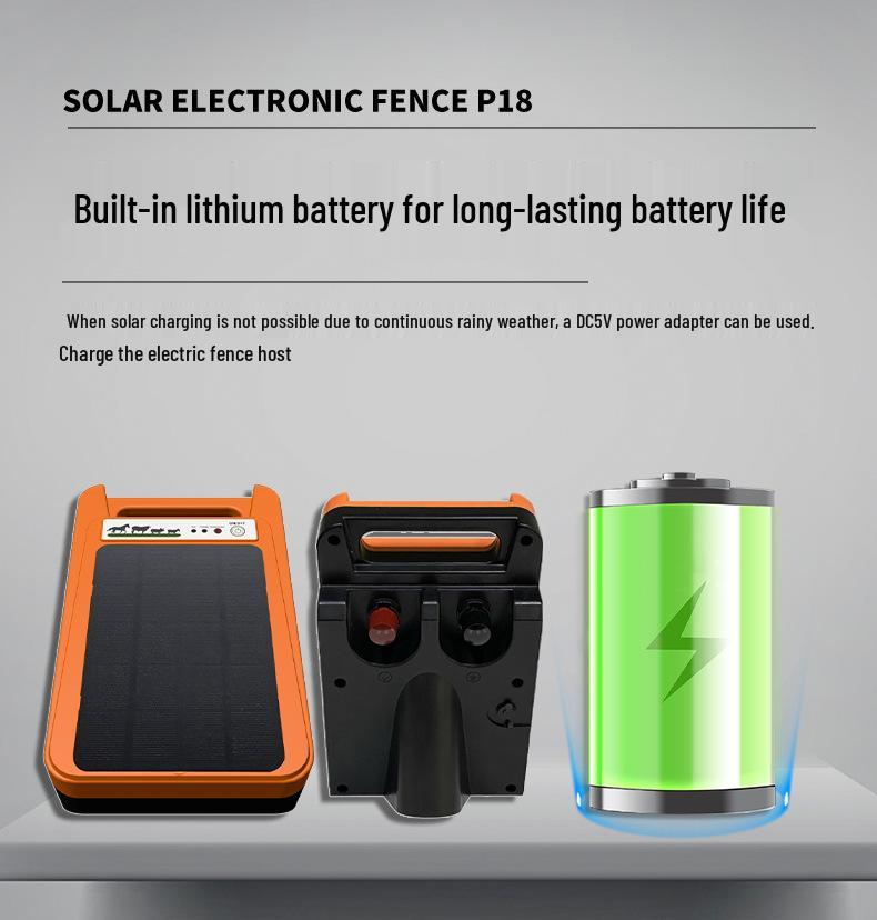 Solar-Powered Electronic Livestock Fence Kit for Pigs, Cattle, Sheep - Complete Set for Farm Use