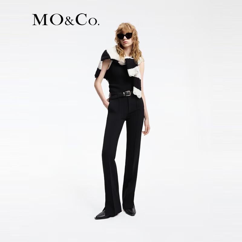 MO&Co. 2024 Spring High-Waist Slim Fit Slit Casual Pants