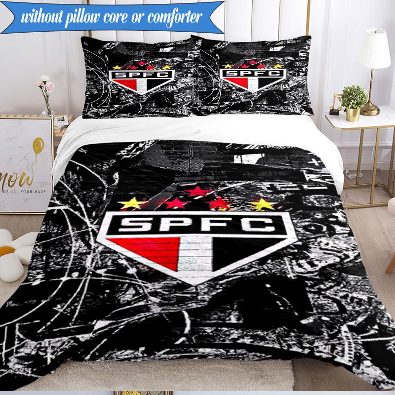 3PCS Spfc Team Crest Design Printed Soft Bedding Set,Including 1pc Duvet Cover And 2pcs Pillowcases Perfect for Bedroom, Dormitory, Fan Gift