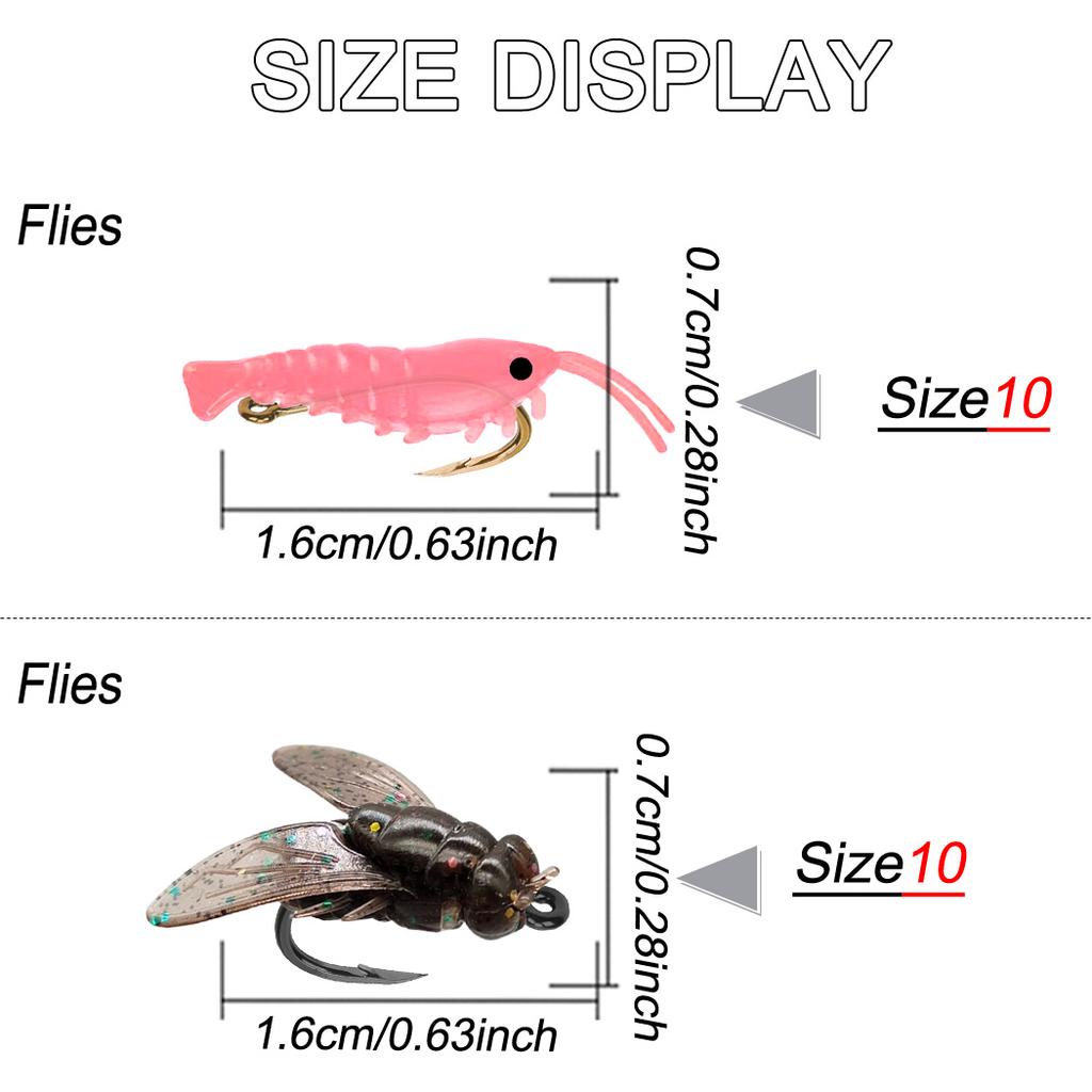 Fly Fishing Flies 18Pcs-2 Boxs Bundle 3 Different Styles Wet Flies Bait for Catching Fish Like Trout/Bass Etc In Fresh Water