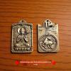 Brass Zodiac & Guardian Deity Buddha Square Pendant Keychain Charm