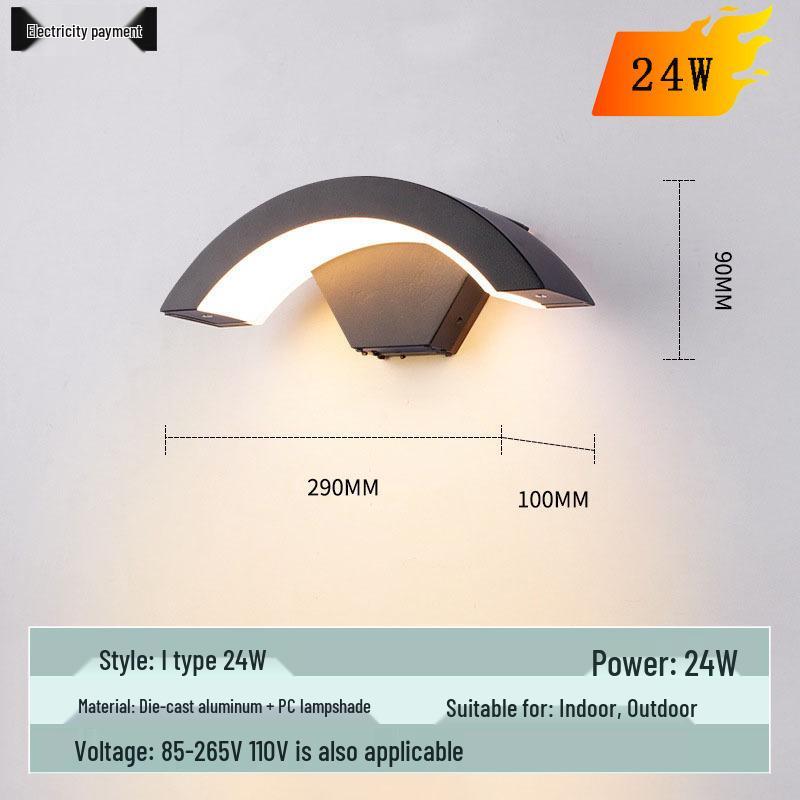 Waterproof Minimalist LED Wall Light with Smart Sensor for Outdoor Use