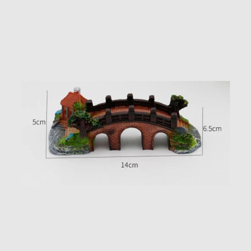 Simulation Cave Aquatic Pet Fish Resin Bridge Miniature Resin Landscapes Decoration  Accessories Ornament For Fish Tanks