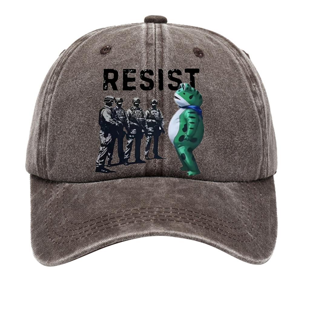 Men's Washed Cotton Baseball Cap With Printed Distressed Soft Top Denim Hat, Vintage Hat