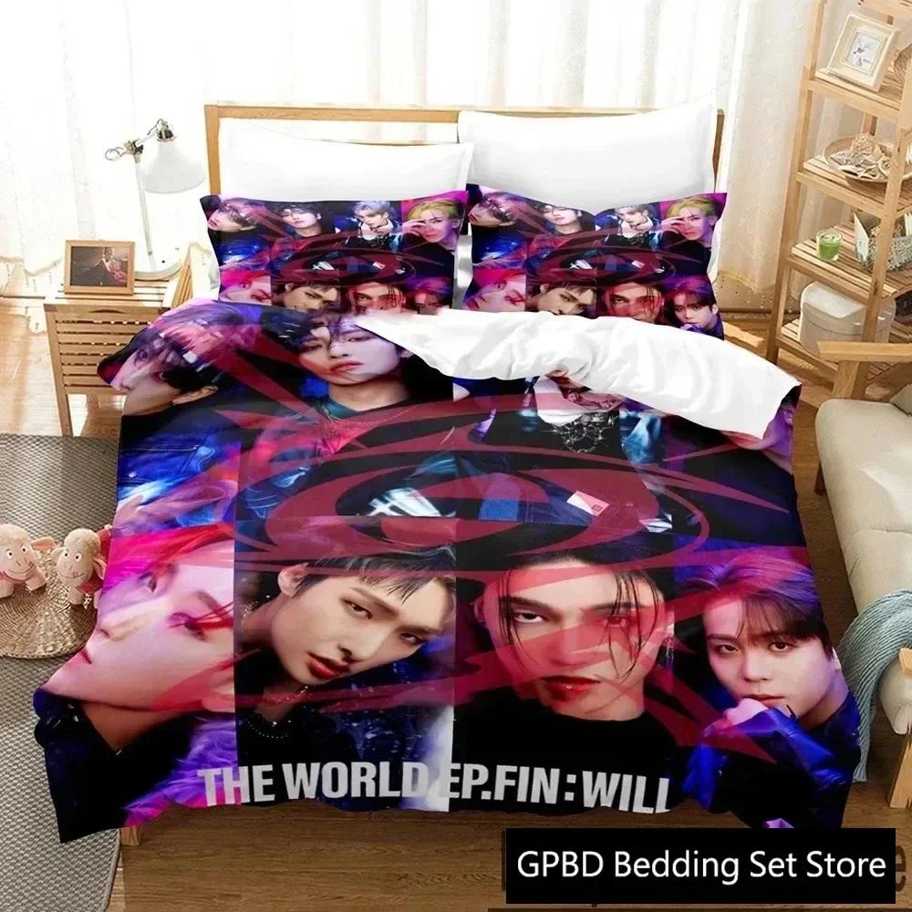 Luxury New 3D Print The World Ep.Fin Will Ateez Bedding Set Duvet Cover Bed Set Quilt Cover Pillowcase Queen Boys Adult Bedding