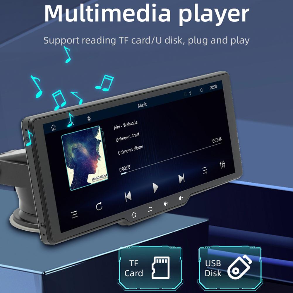 10,26 Zoll Multimedia-Player HD Touchscreen Drahtlose Carplay Android Auto Bluetooth-kompatibel IPS Display USB SD FM Sender