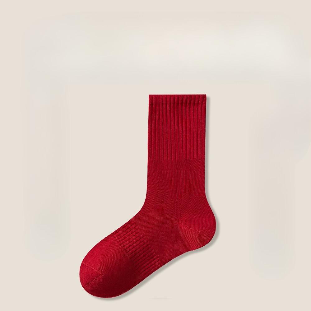 Ladies Autumn and Winter Cotton New Year Benming Year Tube Red Socks